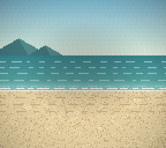Shallow tidewater on a pale shore